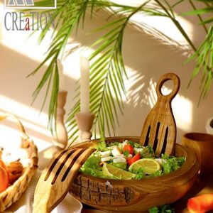Raw Beauty Wooden Salad Bowl: An Unprocessed Work of Art