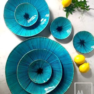 Turquoise Bloom Ceramic Dinnerware Set