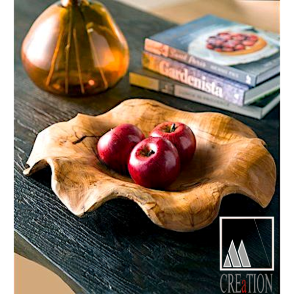 Blooming Hibiscus Wooden Salad Bowl