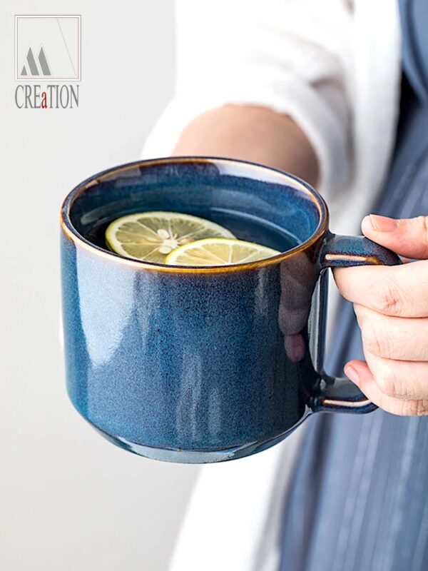Midnight Blue: Handcrafted Shiny Ceramic Mug
